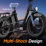 20" Fat Tyre Electric Bike for Adults, Removable Battery, 7-Speed E-Bike with Colour LCD Display, Mountain