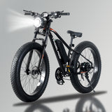 26" Fat Tyre Electric Bike for Adults, 36V 10.4Ah Battery, 250W Motor, 21-Speed E-Bike with LCD Display & Dual Disc Brakes