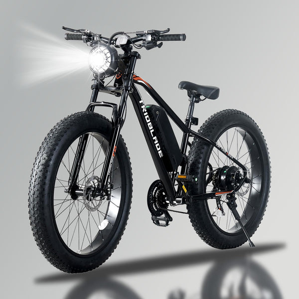 26" Fat Tyre Electric Bike for Adults, 36V 10.4Ah Battery, 250W Motor, 21-Speed E-Bike with LCD Display & Dual Disc Brakes